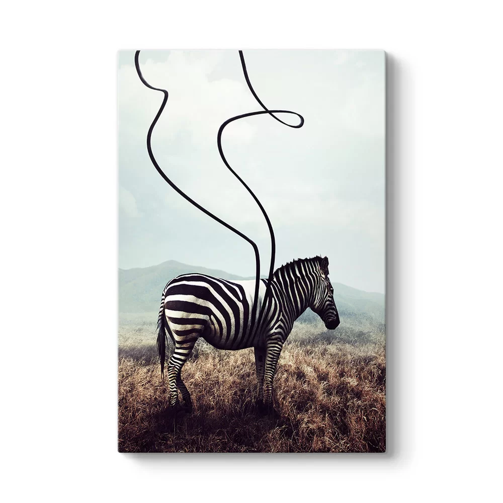 Sürreal Zebra Kanvas Tablo - Model 2